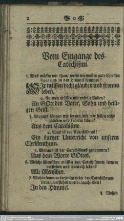 Vom Eingange des Catechismi