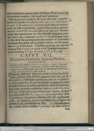 Caput VII. Patientiam Consensum Operare Probans
