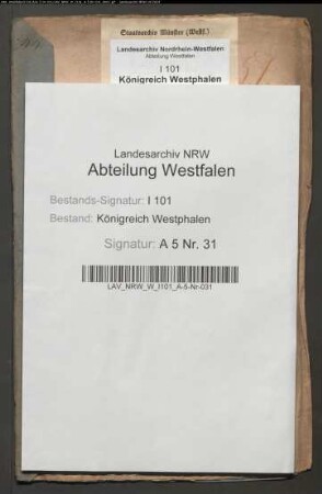Organisation der Forstverwaltung der Krondomäne Büren