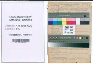 Entnazifizierung Heinrich Hoerstgen , geb. 12.03.1893 (Bahnsekretaer)