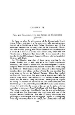 Chapter VI. From The Organization To The Return Of Spangenberg. 1742-1744.
