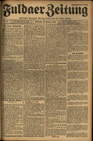 Ausgabe vom Mittwoch, den 28. Februar 1923.