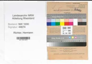 Entnazifizierung Hermann Richter, geb. 29.01.1903 (Sachbearbeiter)