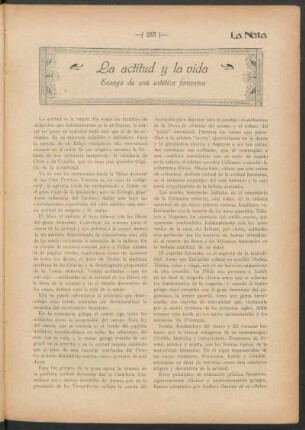 La actitud y la vida : Ensayo de una estética femenina