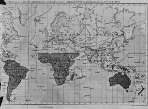 Landkarte : Landkarte mit zoographischen Regionen und den approximativen Schwankungen des Ozean-Bettes