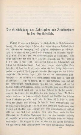 235-251 Die Gleichstellung von Arbeitgeber und Arbeitnehmer in der Großindustrie