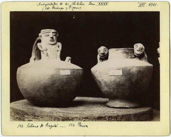 Clay vessels from the Restrepo y Pizano Collection Lam. XXXV, Antigüedades de los Chibchas