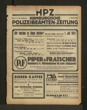 Nr. 9 * 21. Jahrg. 1. Mai 1931