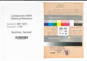 Entnazifizierung Gerhard Buchholz , geb. 22.11.1903 (Lehrer)