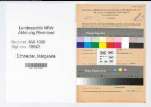 Entnazifizierung Margarete Schneider, geb. 14.11.1892 ()