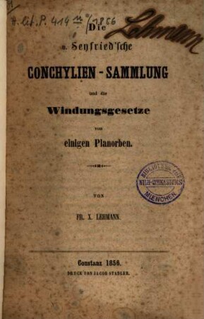 Programm des Grossherzoglichen Lyceums in Constanz : vom Schuljahre ..., 1856