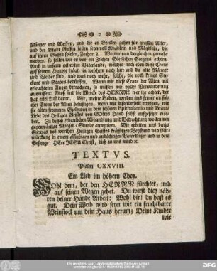 Textus. Psalm CXXVIII.