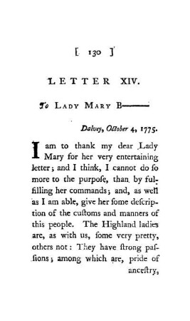 LETTER XIV. - To Lady Mary B