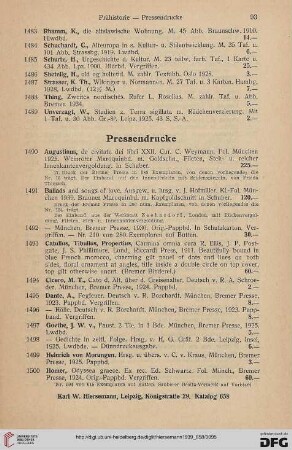 Pressedrucke (Nr. 1490-1516)