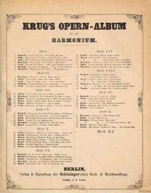 Krug's Opern-Album für das Harmonium, 1