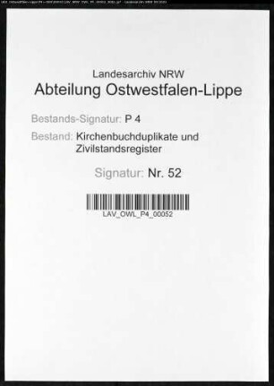 Kirchenbuchduplikate der katholischen Gemeinde (GHT 1818, GHT 1826-1834). Gerichtsbezirk Dortmund. (Gemeinde: Castrop, katholische Gemeinde)