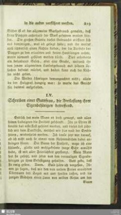 LV. Schreiben einer Gutsfrau, die Freilassung ihrer Eigenbehörigen betreffend