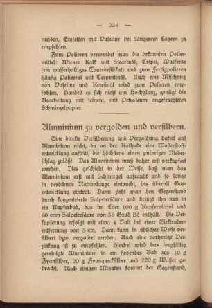 Aluminium zu vergolden und versilbern.