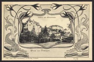 238, Gruss aus Tübingen. Schloss mit Alleenbrücke.