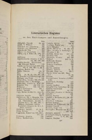 Literarisches Register zu den Einleitungen und Anmerkungen