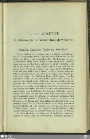 Erster Abschnitt. Einführung in die Grundlehren der Chemie