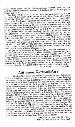 Seit wann Kirchenbücher?
