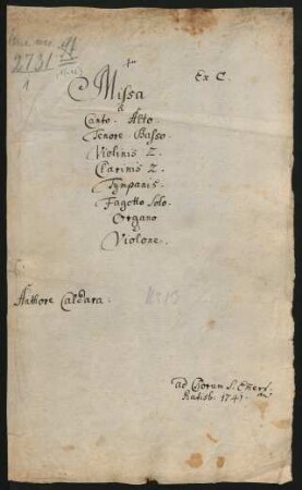 Messen; V (4), orch, org; C-Dur