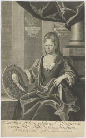 Bildnis der Dorothea Helena, gebohrne Wiegnerin, verwittibte Hoff-Raethin Nicolain