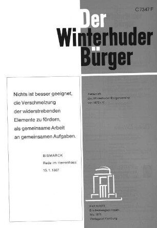 Der Winterhuder Bürger : Zeitschrift des Winterhuder Bürgervereins von 1872 r.V. Heft 5/ 1973 Erscheinungszeitraum: Mai 1973