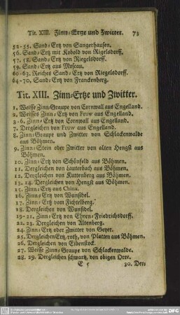 Tit. XIII. Zinn-Ertze und Zwitter