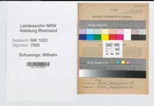 Entnazifizierung Wilhelm Schuerings , geb. 17.04.1881 (Einzelhaendler)