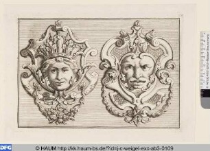 Weibliche und männliche Maske