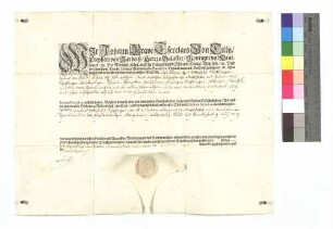 Schutzbrief des Johann Tserclaes Graf Tilly.