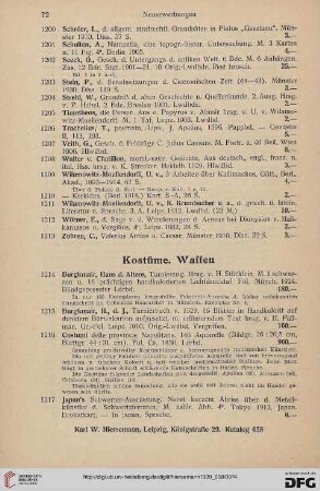 Kostüme. Waffen (Nr. 1214-1232)