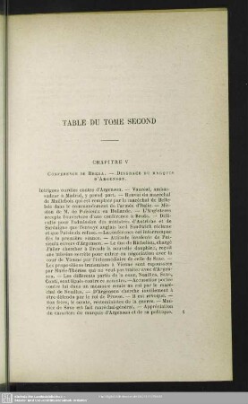 Table du tome second