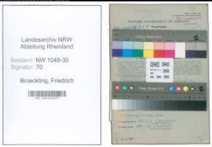 Entnazifizierung Friedrich Broeckling , geb. 05.07.1902 (Angestellter)