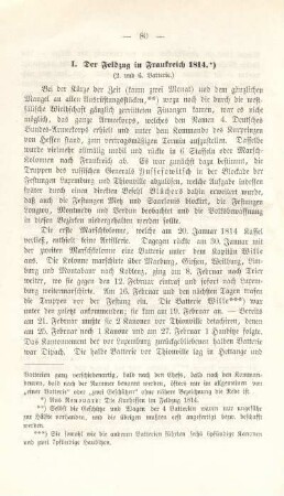 I. Der Feldzug in Frankreich 1814.