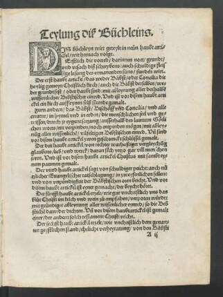 Teylung diß Büchleins.