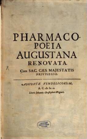 Pharmacopoeia Augustana Renovata