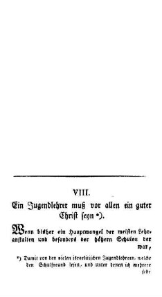 Ein Jugendlehrer muß vor allem ein guter Christ seyn