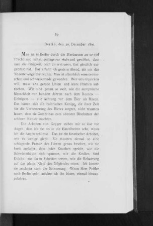 Berlin, den 20. December 1891.