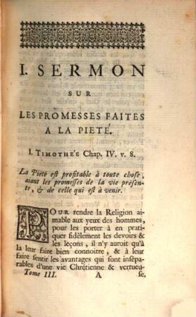 Sermons Sur Divers Textes De L'Ecriture Sainte, 3