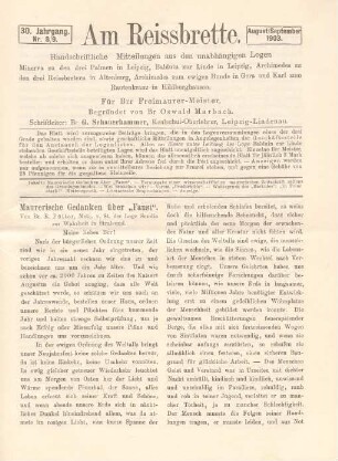 Nr. 8/9. August/September 1903.