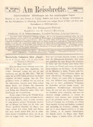Nr. 8/9. August/September 1903.