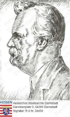 Peche, Oskar (1843-1906) / Porträt, linkes Profil-Kopfbild