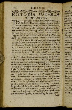Historia Formulæ Concordiæ.