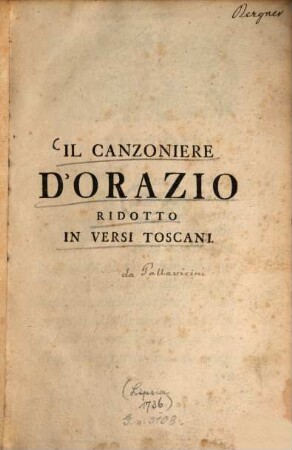 Il Canzoniere D'Orazio