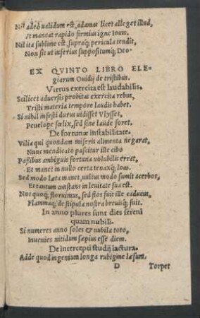 Ex Quinto Libro Elegiarum Ovidii de tristibus.