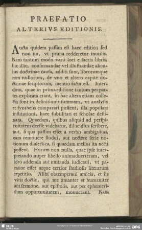 Praefatio Alterius Editionis