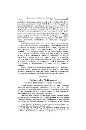 Herbart oder Niethammer